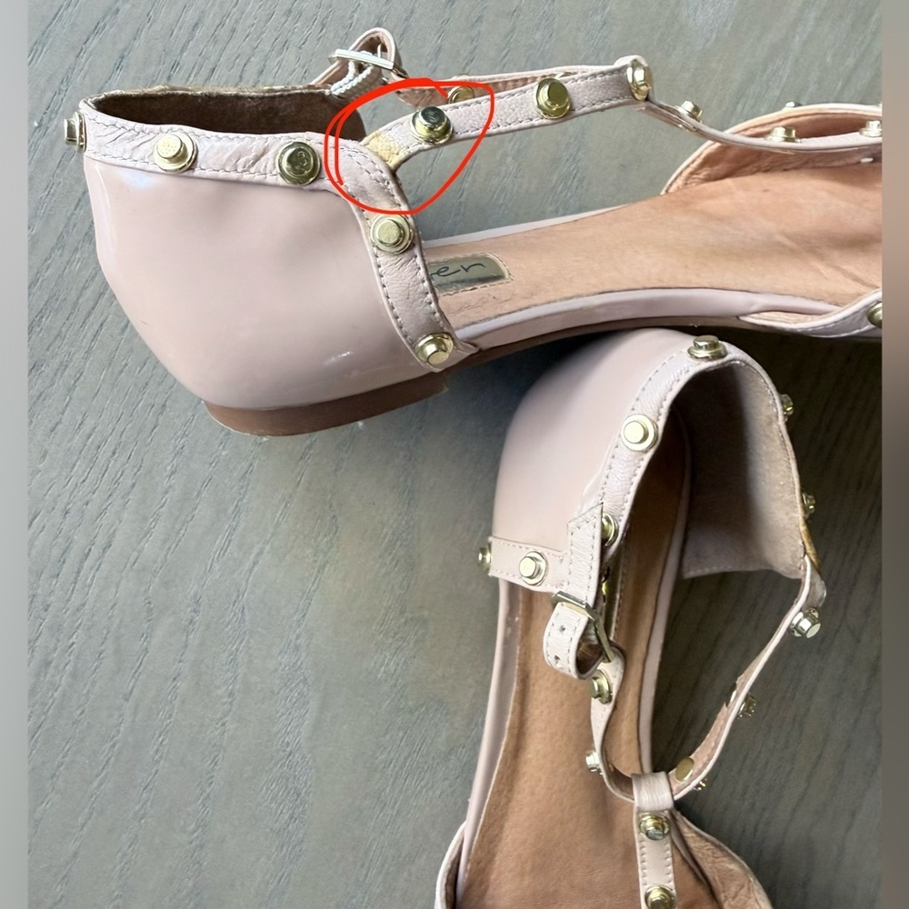 Halogen Olsen Pointed Toe T-Strap Flats – Beige – Size 6.5 - Picture 4 of 4